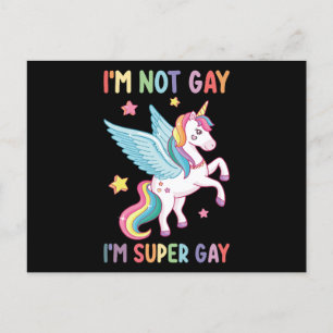Jag är inte Gay, jag är Gay pride HBT-Unicorn Vykort