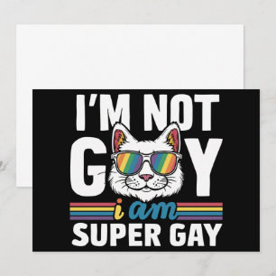 Jag är inte gay jag är super gay HBTQ Gay Pride Ka Inbjudningar