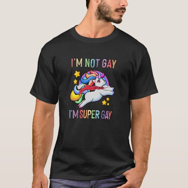 Jag är inte Gay, jag är Toppen Funny LGBT Flagga T Shirt (Framsida)