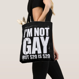 Jag är inte gay men $20 är $20 Roligt HBTQ Tygkasse