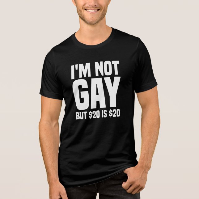 Jag är inte Gay, men 20 dollar är 20-45324 dollar T Shirt (Framsida)