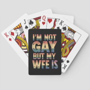 Jag är inte Gay, men min fru är HBT Rainbow Bröllo Casinokort