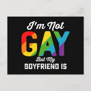 Jag är inte gay men min pojkvän är rolig HBTQ Prid Vykort