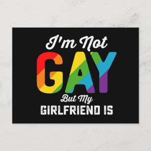 Jag är inte gay men min tjej är rolig HBTQ Pride Vykort