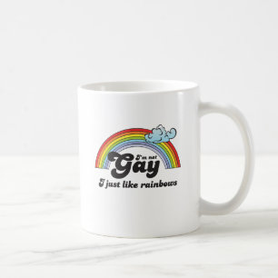 Jag är inte gay mörk kaffemugg