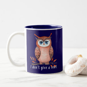 Jag är inte ge en hoot, uggla älskare-gåva Två-Tonad mugg
