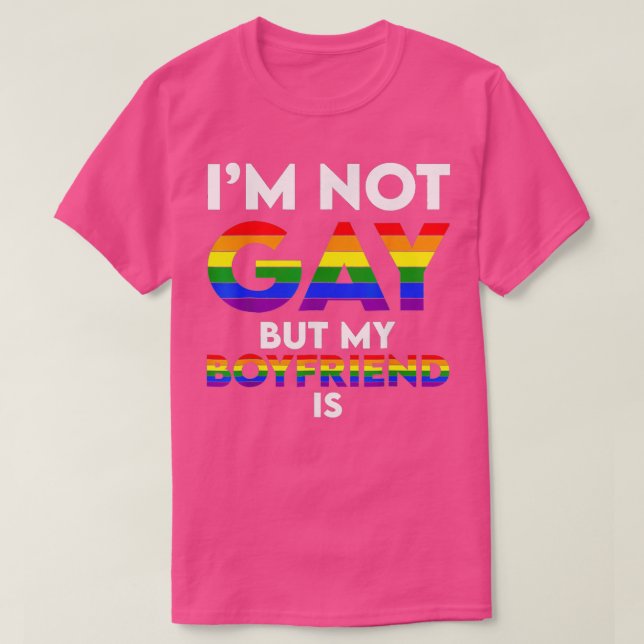 Jag är inte glad, men min pojkvän är en fin gay pa t shirt (Design framsida)