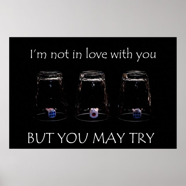 Jag är inte i kärlek med dig, men du kan försöka poster (Framsidan)