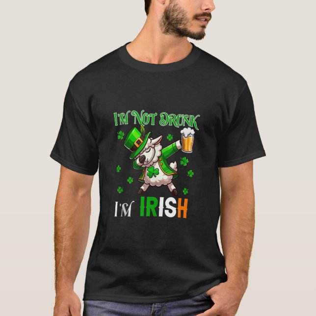 Jag är inte irländsk Patrick-Day Sheep Beer Clove T Shirt (Framsida)
