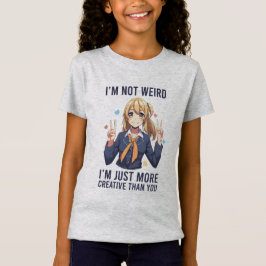 Jag är inte Konstig Anime Girls-grafik T Shirt
