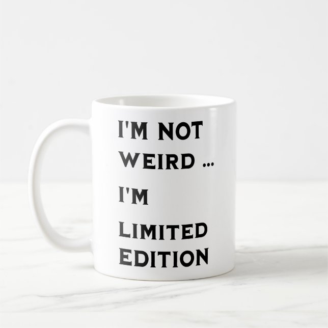 jag är inte konstig kaffemugg (Vänster)