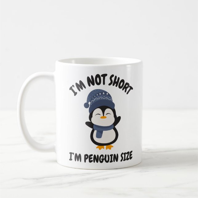 Jag är inte Kort, jag är Penguin Storlek Kaffemugg (Vänster)