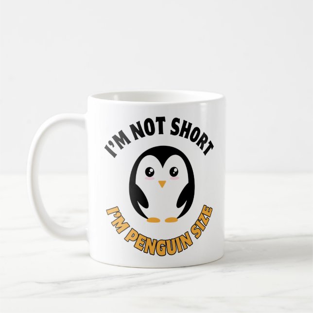 Jag är inte Kort, jag är Penguin Storlek Kaffemugg (Vänster)