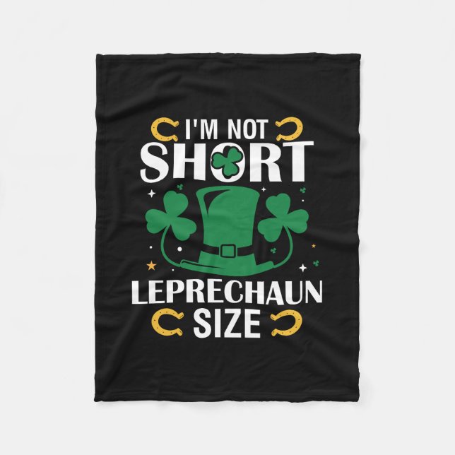 Jag är inte Kort Leprechaun Storlek Fleecefilt (Framsidan)