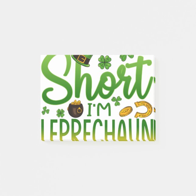 Jag är inte Kort Leprechaun Storlek St patrick's d Post-it Block (Framsida)