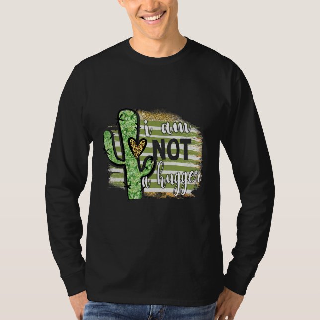 Jag är inte Kramare Cactus Sarcastic Avoid Hugs T Shirt (Framsida)