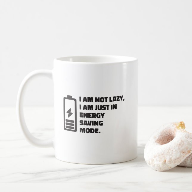 Jag är inte lat, bara energisparläge kaffemugg (Med munk)