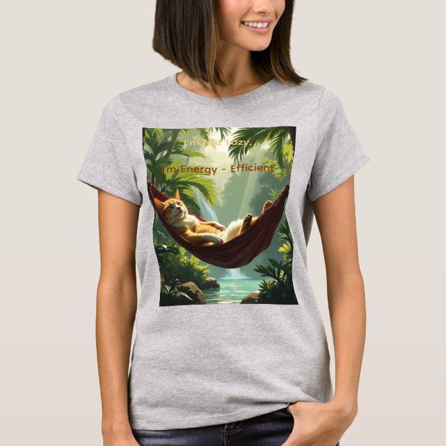 Jag är inte lat jag är energieffektiv t shirt (Framsida)