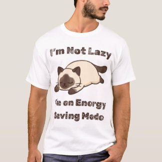 Jag är inte lat jag är på energisparläge Rolig kat T Shirt