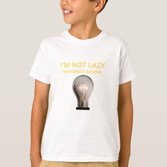 Jag är inte lat jag sparar energi t shirt (Framsida)