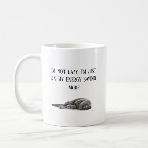 Jag är inte lat+lat katt kaffemugg