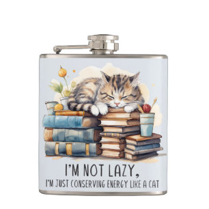 Jag är inte lazy Cute Cat Fickplunta