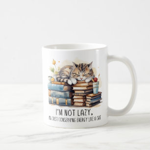 Jag är inte lazy Cute Cat Kaffemugg
