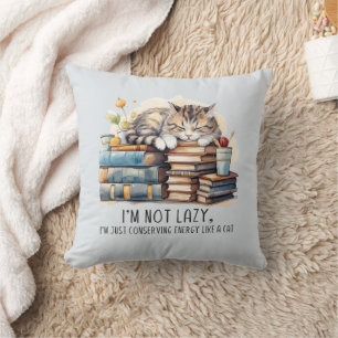 Jag är inte lazy Cute Cat Kudde