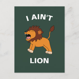 Jag är inte Lejon, Lusk Jungle Animal Pun Vykort