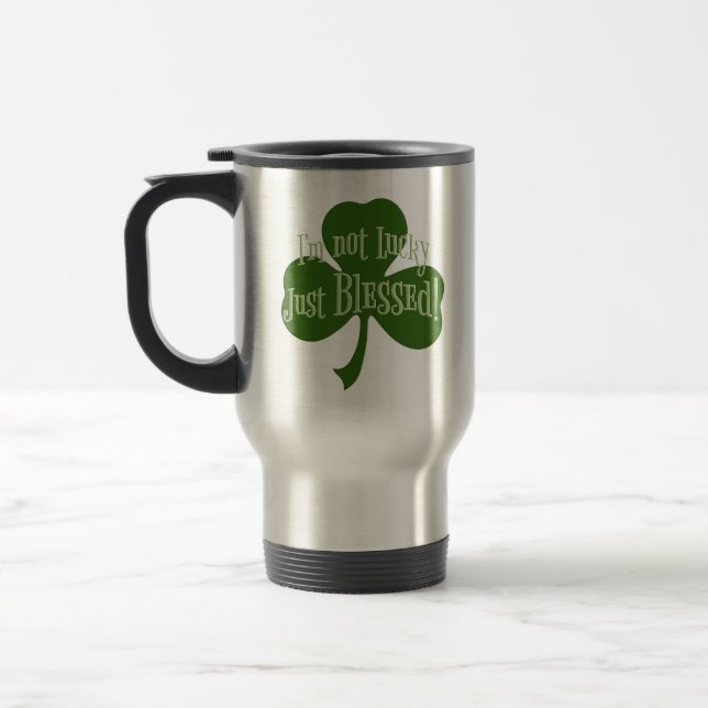 Jag är inte Lucky Just Blsed Shamrock Design Resemugg (Vänster)