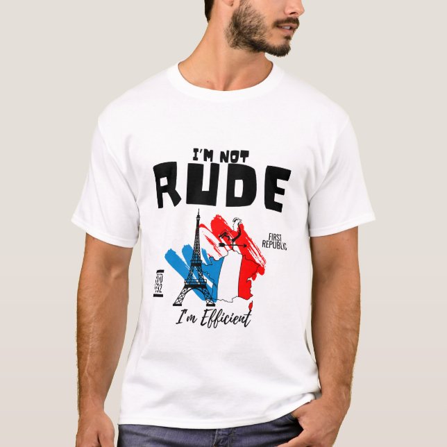 Jag är inte oartig, jag är effektiv t shirt (Framsida)