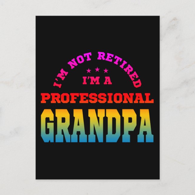 Jag är inte pensionär jag är en professionell farf vykort (Framsida)
