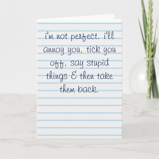 Jag är inte perfekt kort (Framsida)
