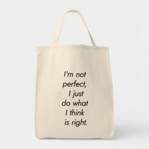 Jag är inte Perfekt Livsmedel Tote Bag Tygkasse