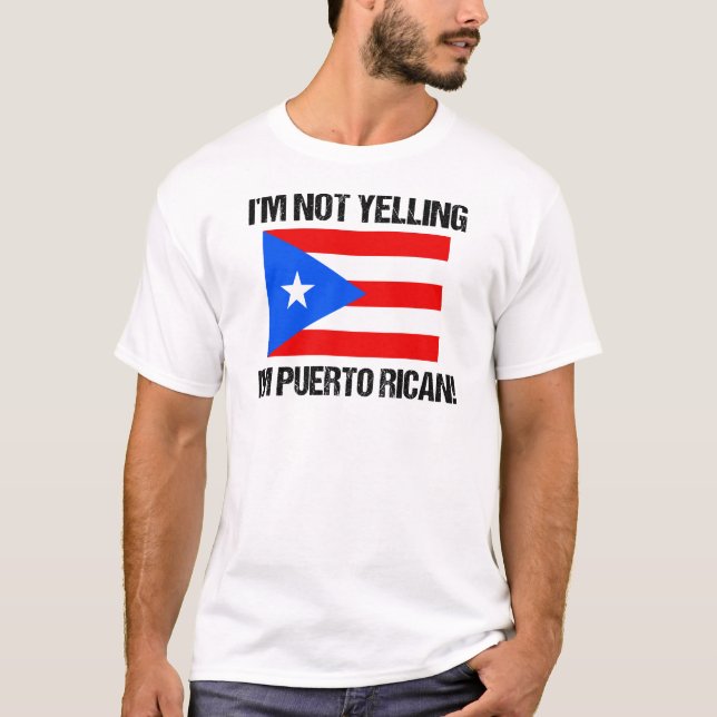 Jag är inte Puerto Rican Land Flagga PR T Shirt (Framsida)