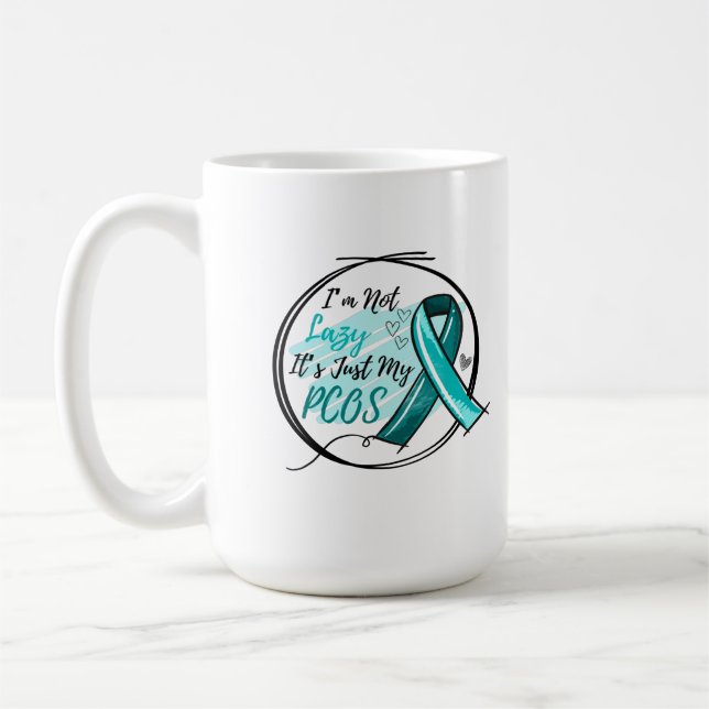 Jag är inte säker på att det bara är min PCOS Teal Kaffemugg (Vänster)