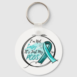 Jag är inte säker på att det bara är min PCOS Teal Nyckelring