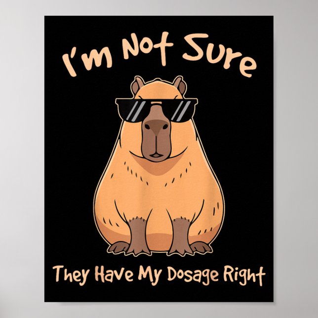 Jag är inte säker på rätt dos Capybara Poster (Framsidan)