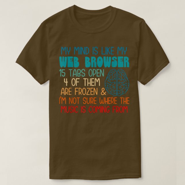 Jag är inte säker på var min webben webbläsare är. t shirt (Design framsida)