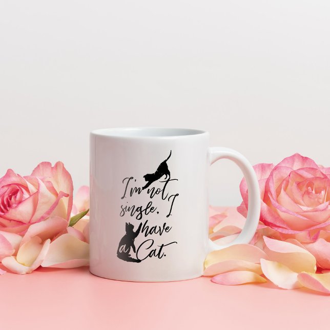 Jag är inte singel, jag har en katt kaffemugg (Skapare uppladdad)