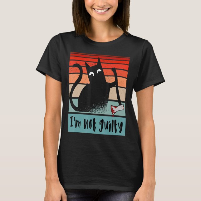 Jag är inte skyldig Onocent Cat med jävla yxa Hall T Shirt (Framsida)