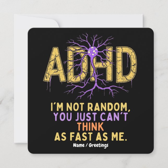 Jag är inte slumpartad och har ADHD-Coola-gåva Inbjudningar (Framsida)