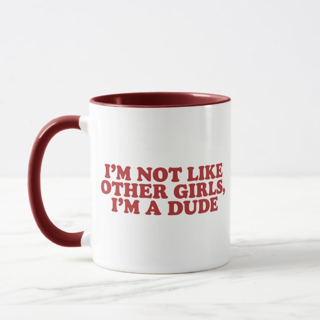 Jag är inte som andra tjejer jag är en kille Retro Mugg (Vänster)