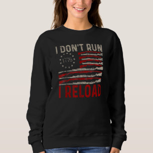 Jag är inte Springa I Reload Pro Gun American Flag T Shirt