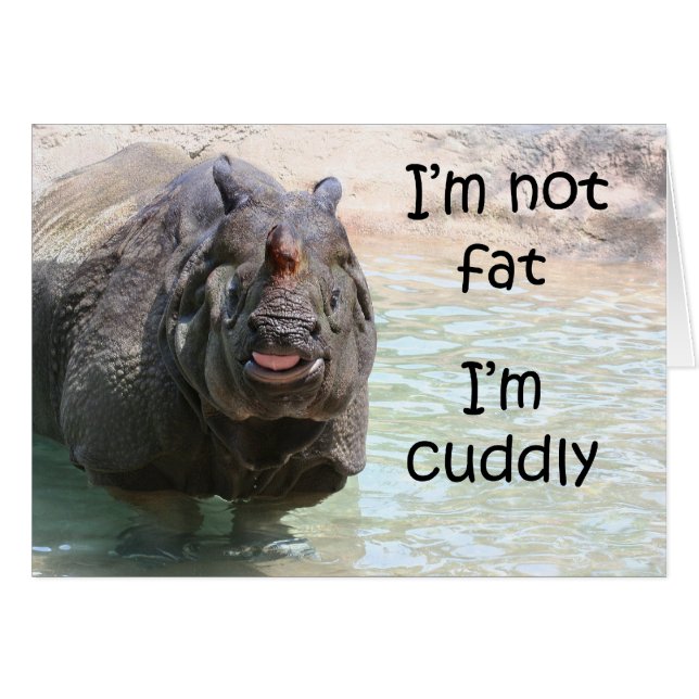 Jag är inte tjock hälsningskort (Framsidan Horizontal)