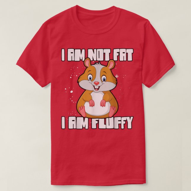Jag är inte tjock i är Fluffy Guinea Gris T Shirt (Design framsida)
