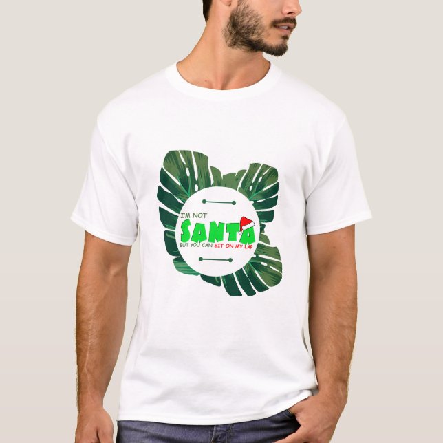 Jag är inte tomten med monstera-anläggningar t shirt (Framsida)