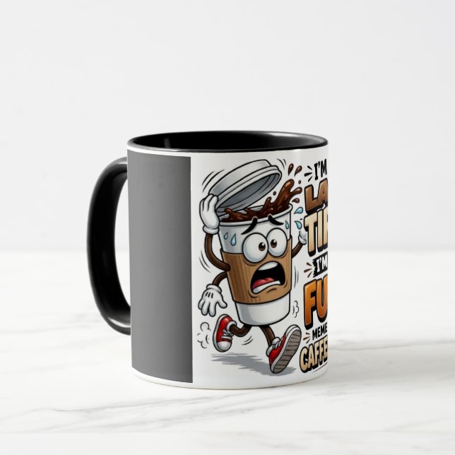 Jag är inte trött jag drivs bara av koffein Rol Mugg (Framsida vänster)