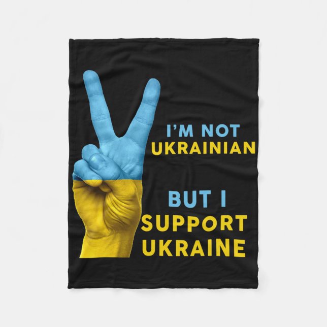 Jag är inte ukrainare men jag stöttar Ukraina Jag  Fleecefilt (Framsidan)