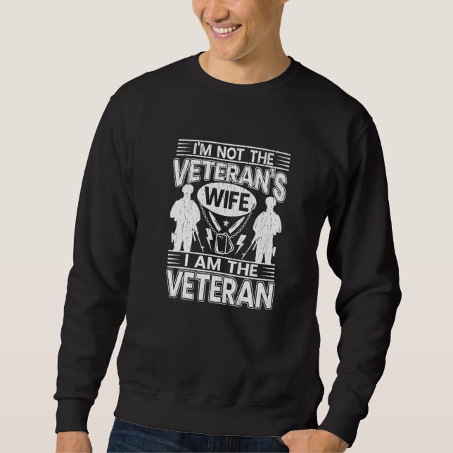 Jag är inte veteranens fru jag är veteran 1 lång ärmad tröja (Framsida)